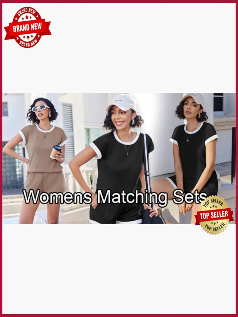 2 Piece Striped Lounge Set - Shorts & T Shirt Matching Outfit